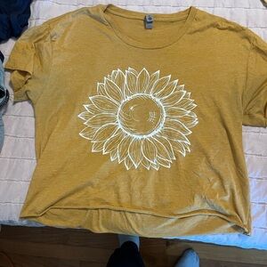 Sunflower Graphic Mustard Crop Top